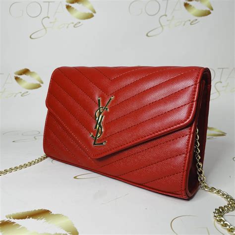 ysl bag red inside